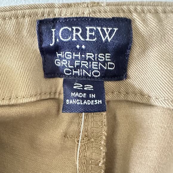 J Crew High Rise Girlfriend Chino Pant Women 22 Khaki Casual Minimalist Neutral - Picture 10 of 13
